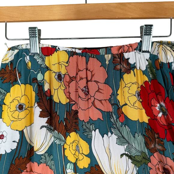 Anthropologie Indigo Rose Floral Midi Skirt Boho Cottagecore Feminine Small - Picture 5 of 13